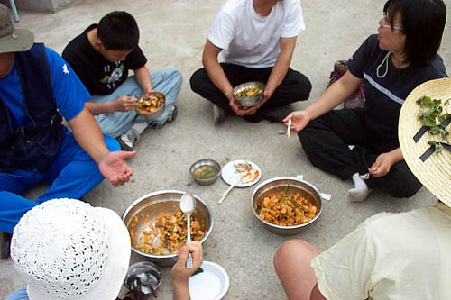 이게 뭐에요. 비빔밥에 들어간 머위나물의 맛에 모두들 반했다 